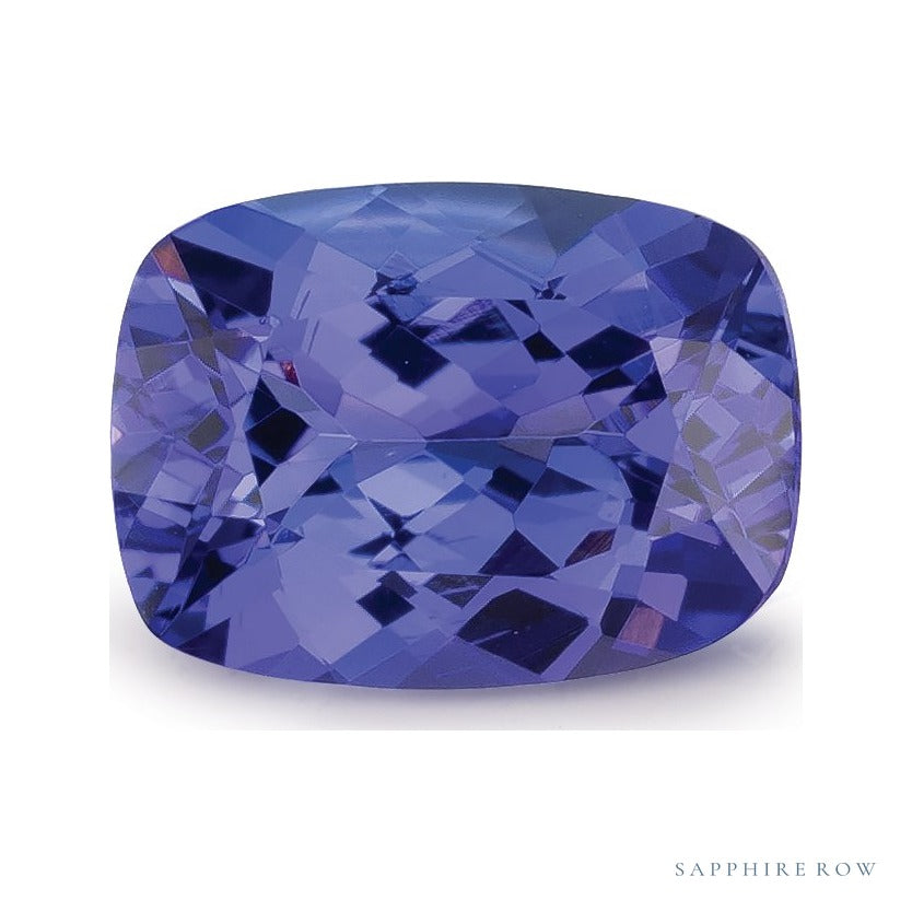 1.40 ct natural blue tanzanite from Tanzania, antique cushion cut | Sapphire Row · cut6