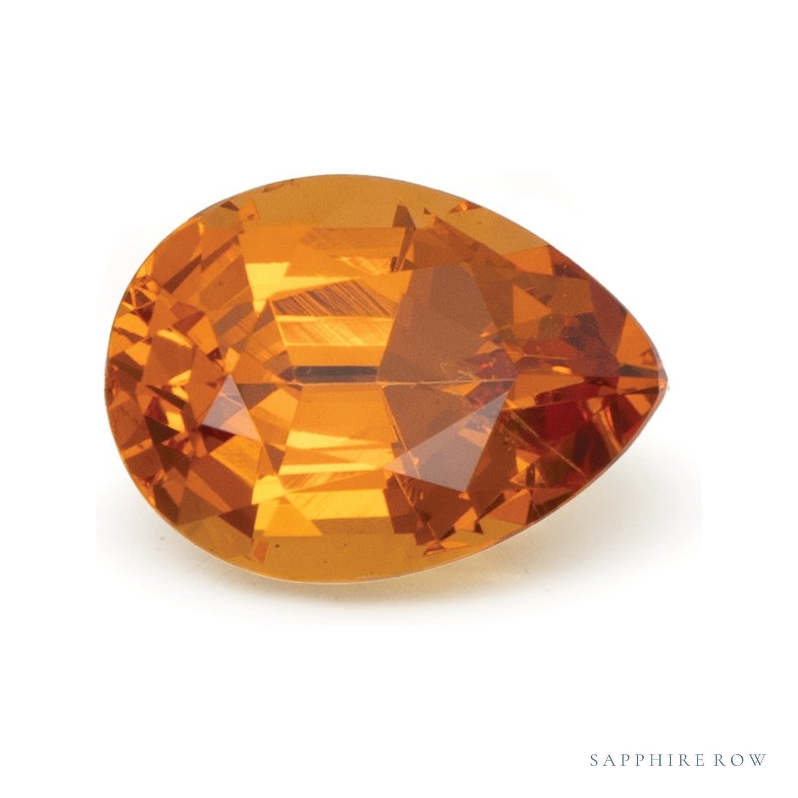 1.40 ct natural orange spessartite garnet from Tanzania, pear cut | Sapphire Row · cut4