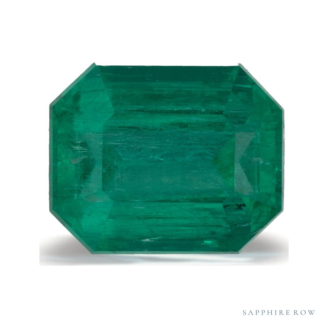 1.37 ct natural green emerald from Afghanistan, emerald cut | Sapphire Row · cut6