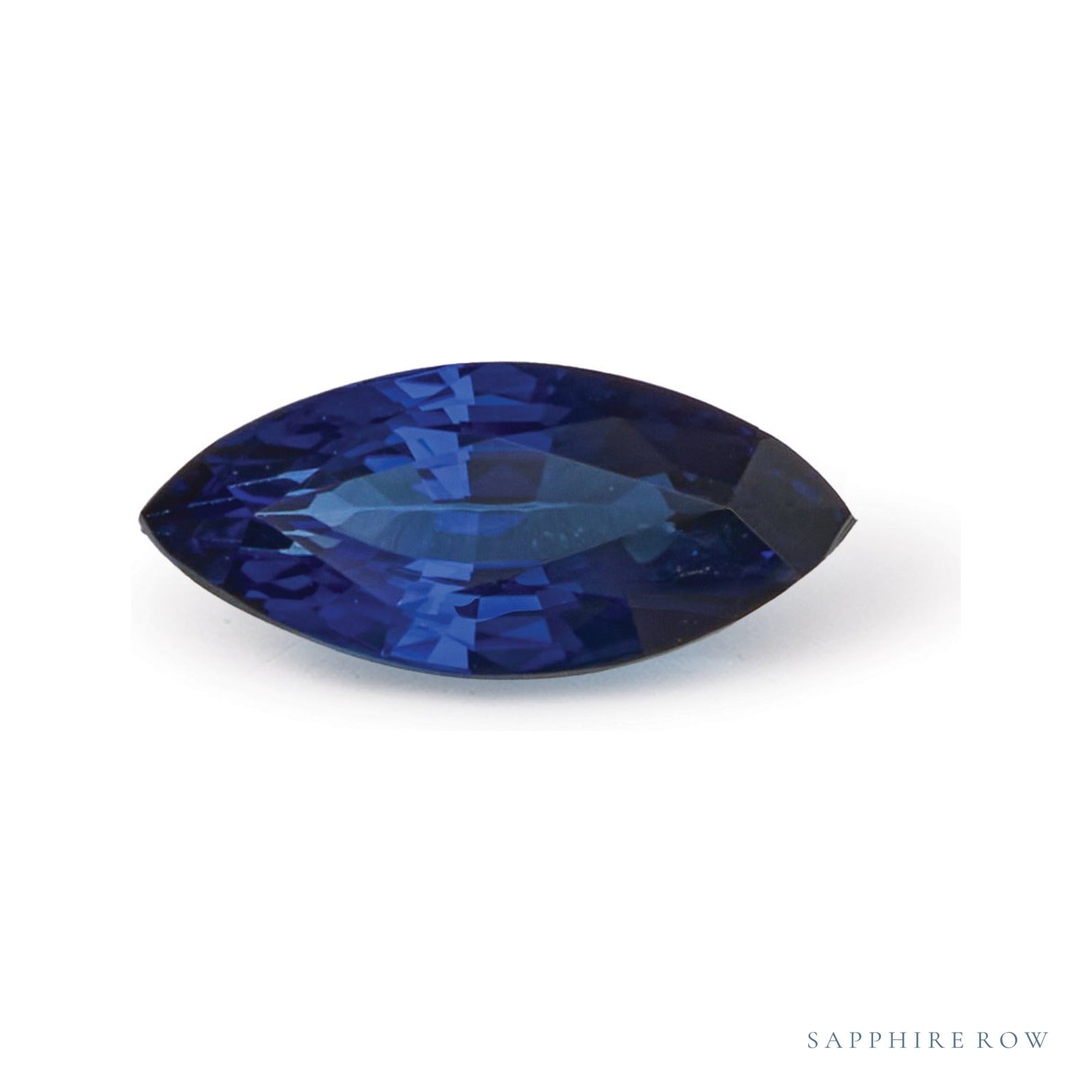 1.36 ct natural blue sapphire from Sri Lanka, marquise cut | Sapphire Row · cut4