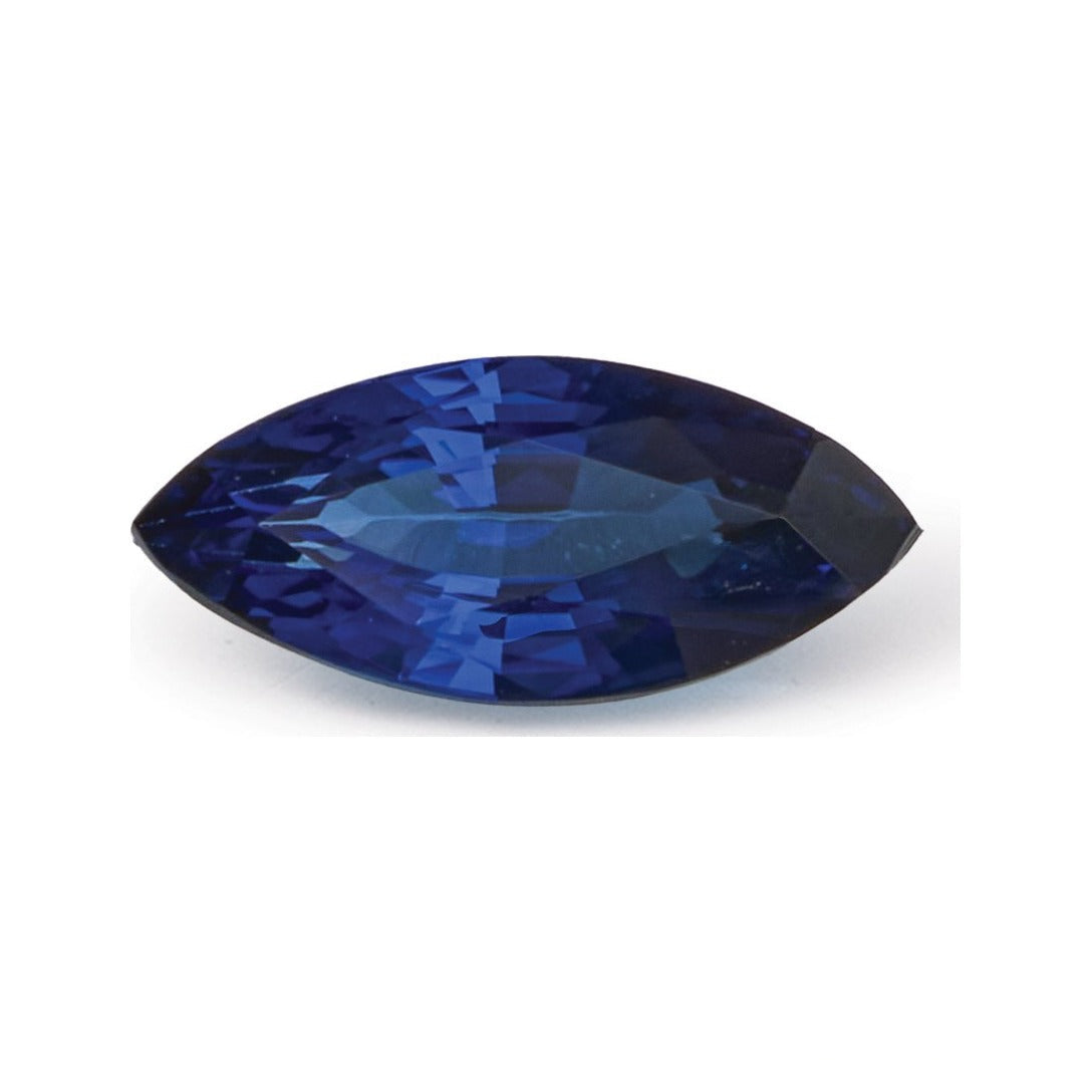 1.36 ct natural blue sapphire from Sri Lanka, marquise cut | Sapphire Row · cut7