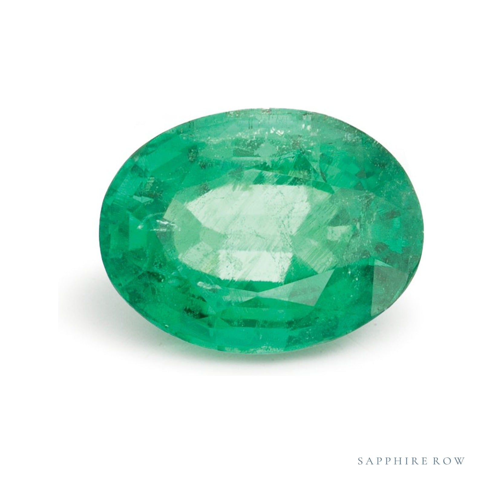 1.36 ct natural green emerald from Zambia, oval cut | Sapphire Row · cut4