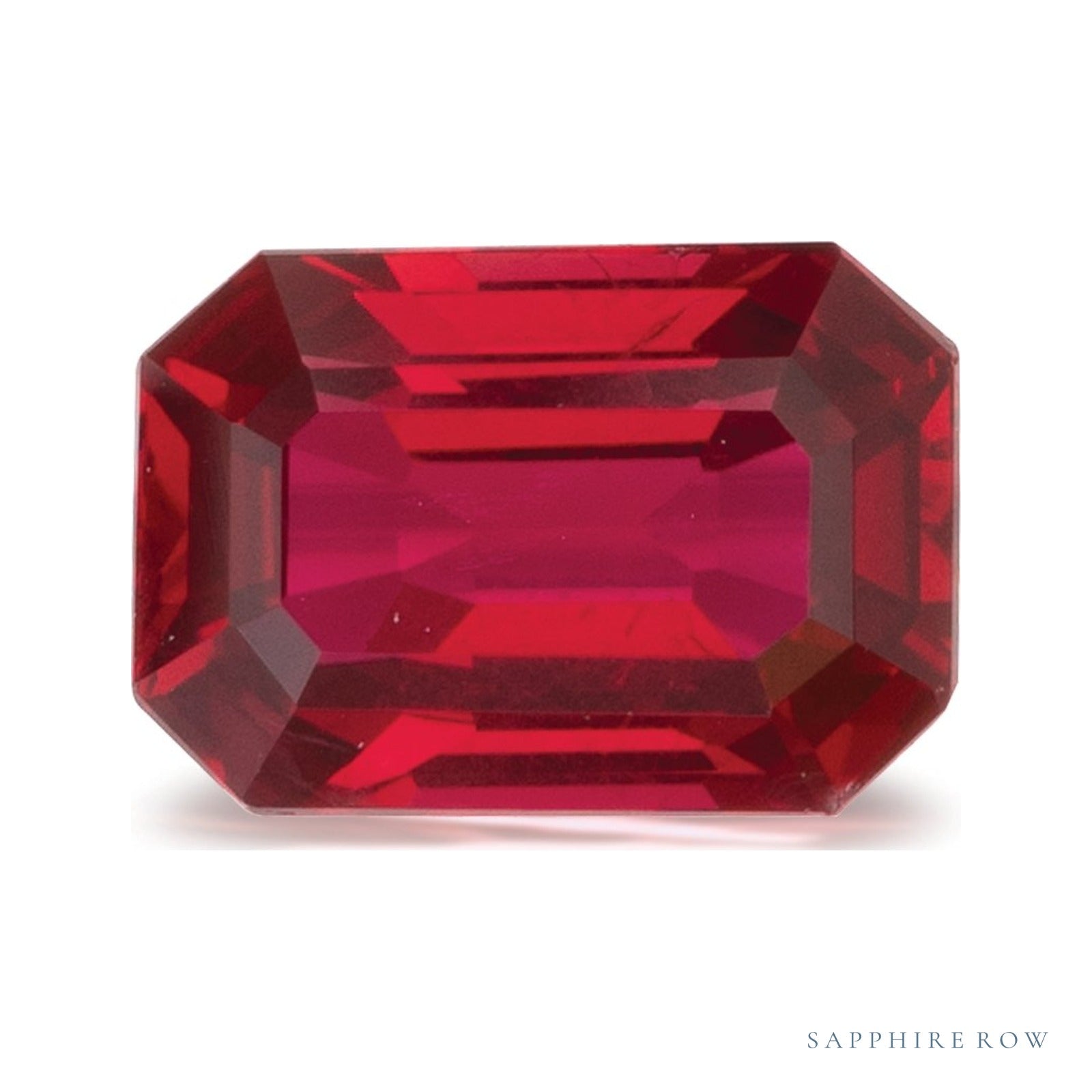 1.34 ct natural red ruby from Mozambique, emerald cut | Sapphire Row · cut4