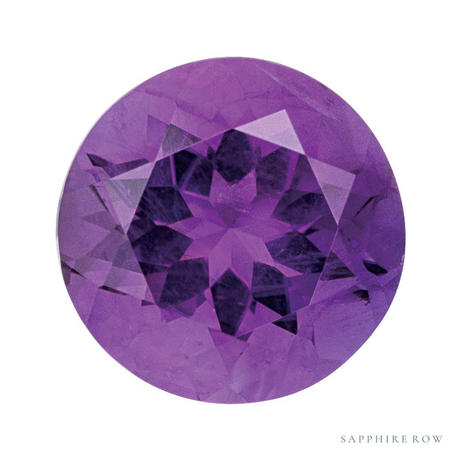 4.25 mm natural purple amethyst, round cut | Sapphire Row · cut4