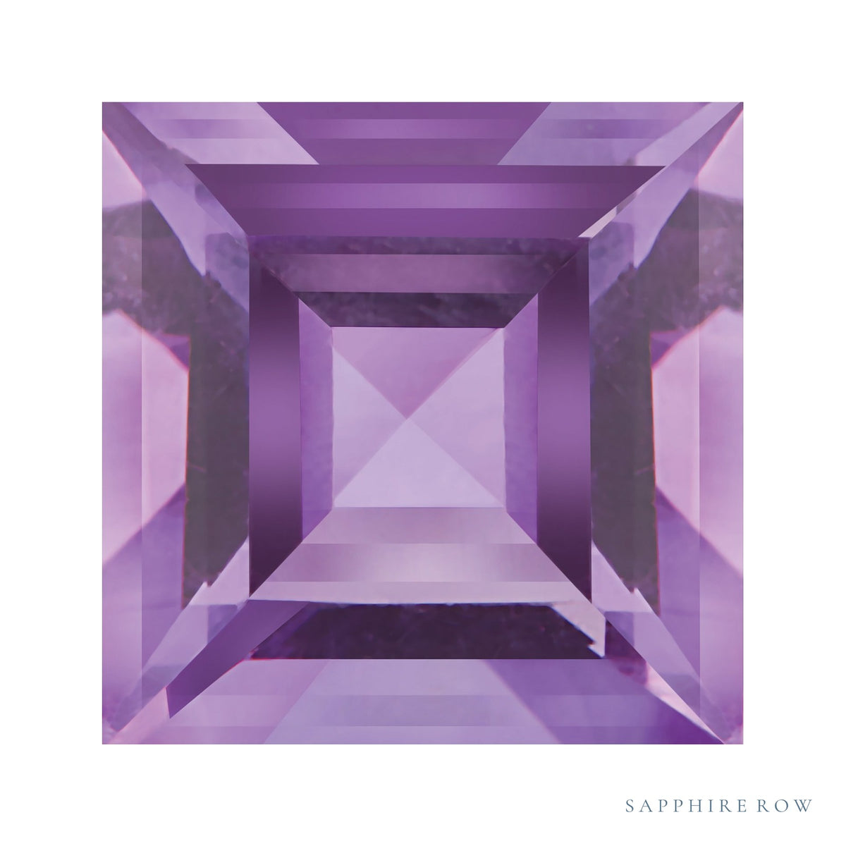 4 mm natural purple amethyst, square cut | Sapphire Row · cut7