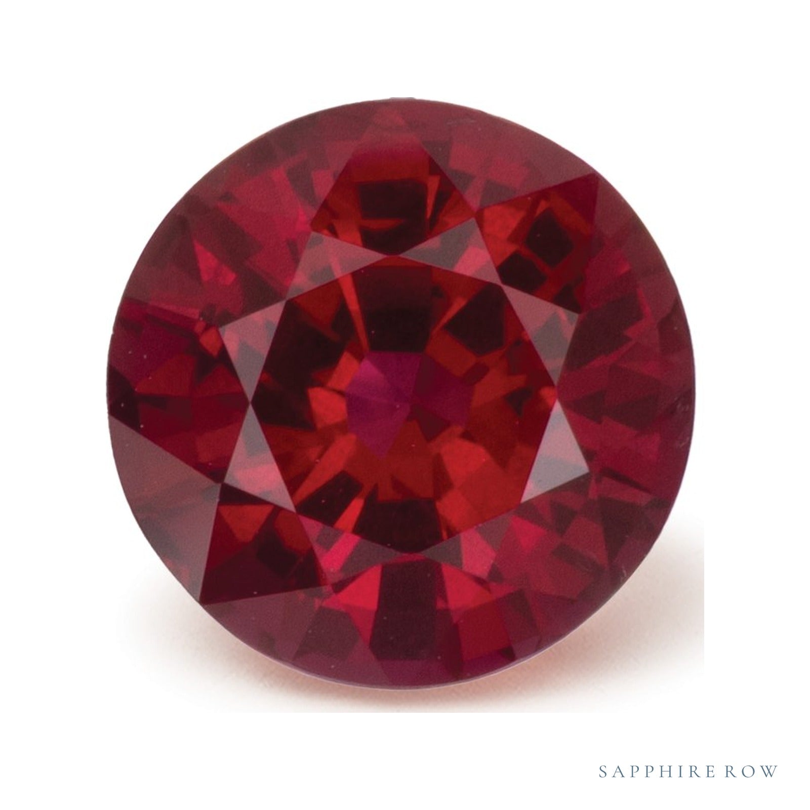 1.33 ct natural red ruby from Mozambique, round cut | Sapphire Row · cut4