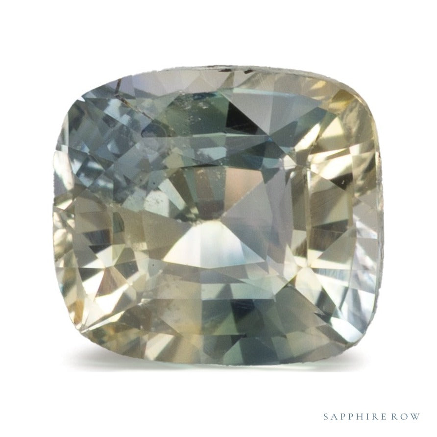 1.33 ct natural bicolor sapphire from Sri Lanka, antique cushion cut | Sapphire Row · cut7