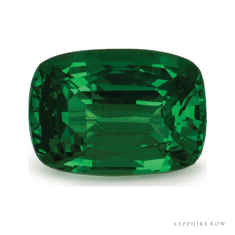 1.32 ct natural green tsavorite garnet from Tanzania, antique cushion cut | Sapphire Row · cut6