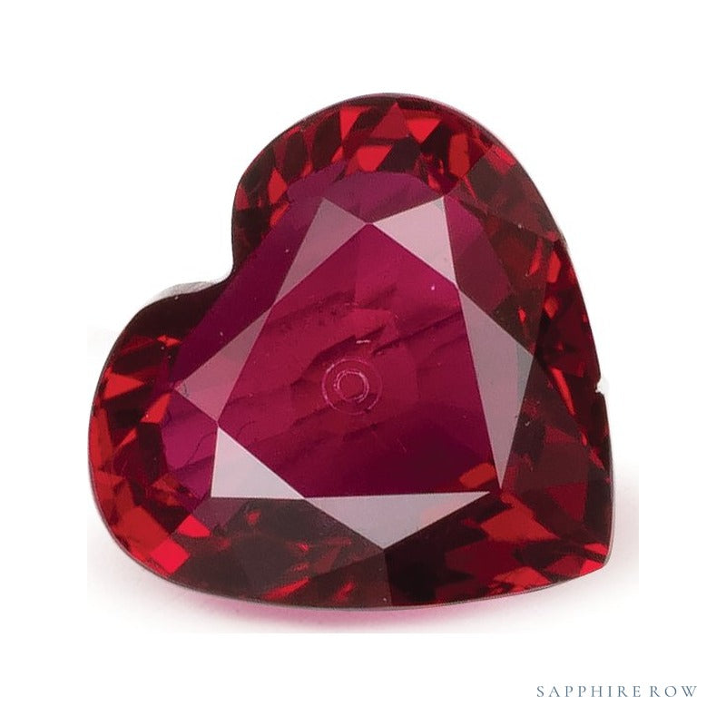 1.31 ct natural red ruby from Mozambique, heart cut | Sapphire Row · cut7