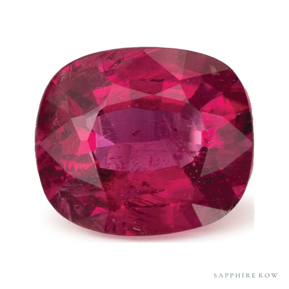 1.31 ct natural rubellite tourmaline from Brazil, antique cushion cut | Sapphire Row · cut4 · cut5
