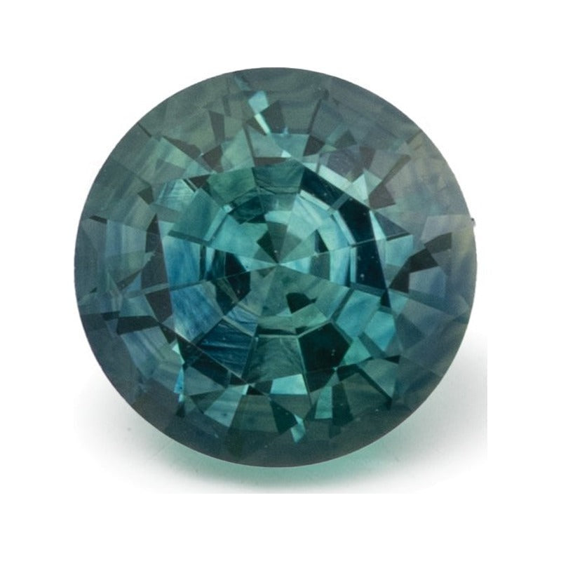 1.28 ct natural teal sapphire from Montana, round cut | Sapphire Row · cut7