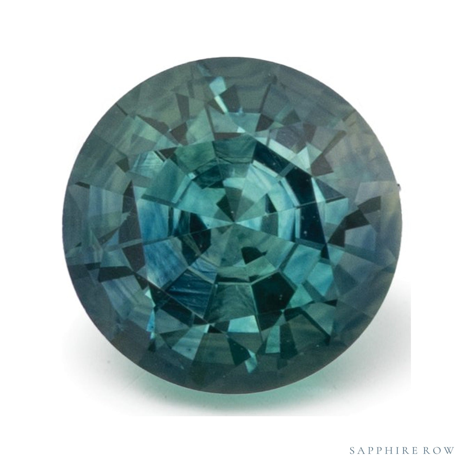 1.28 ct natural teal sapphire from United States, round cut | Sapphire Row · cut4