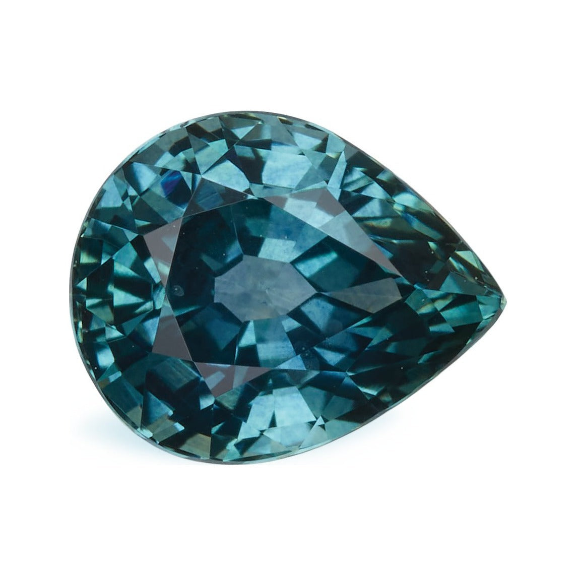 1.28 ct natural teal sapphire from Sri Lanka, pear cut | Sapphire Row · cut7
