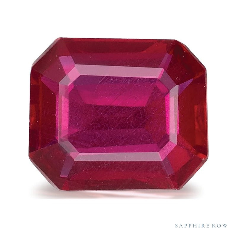1.27 ct natural red ruby from Mozambique, emerald cut | Sapphire Row · cut6