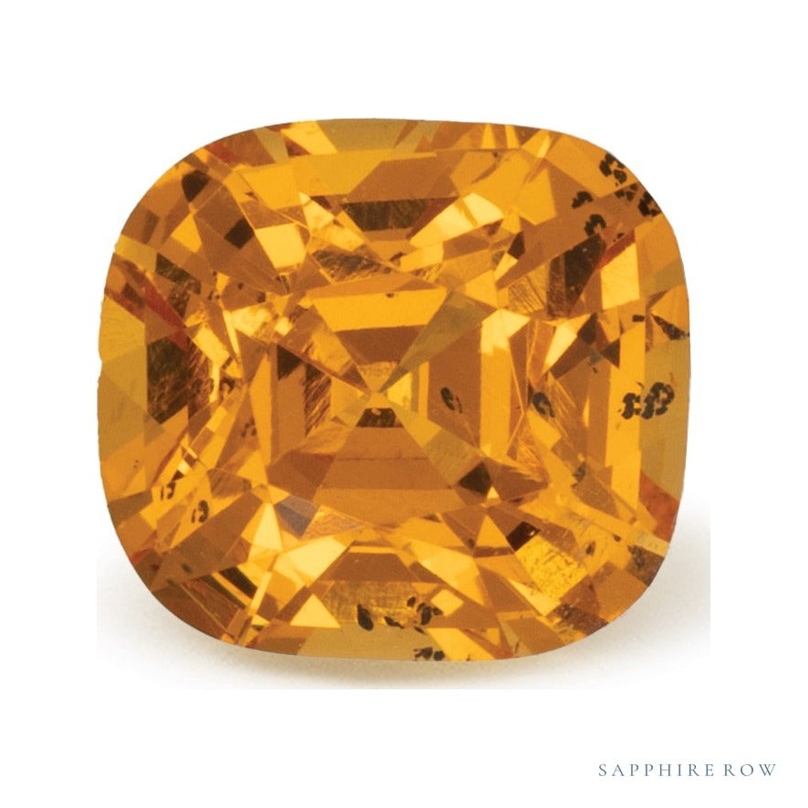1.27 ct natural orange spessartite garnet from Tanzania, antique cushion cut | Sapphire Row · cut7