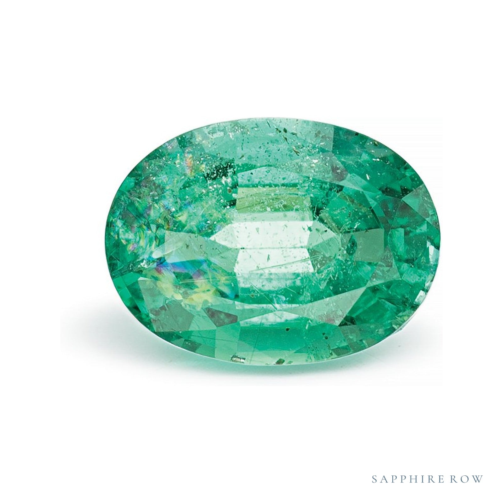 1.26 ct natural green emerald from Zambia, oval cut | Sapphire Row · cut4