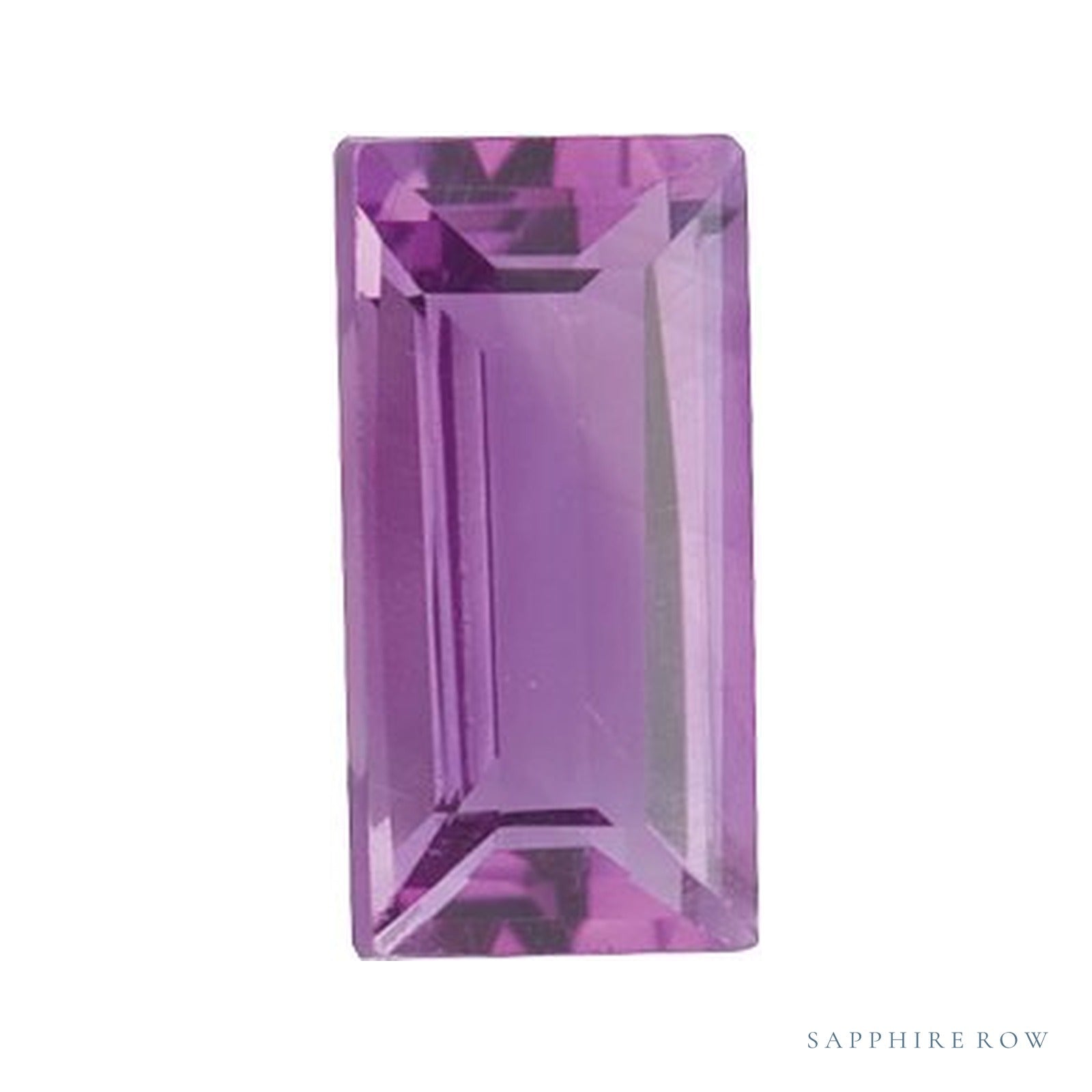 5x2 mm natural purple amethyst, straight baguette cut | Sapphire Row · cut4
