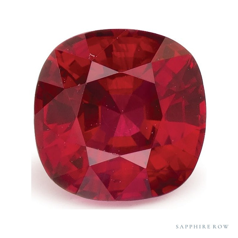 1.25 ct natural red ruby from Mozambique, cushion cut | Sapphire Row · cut6