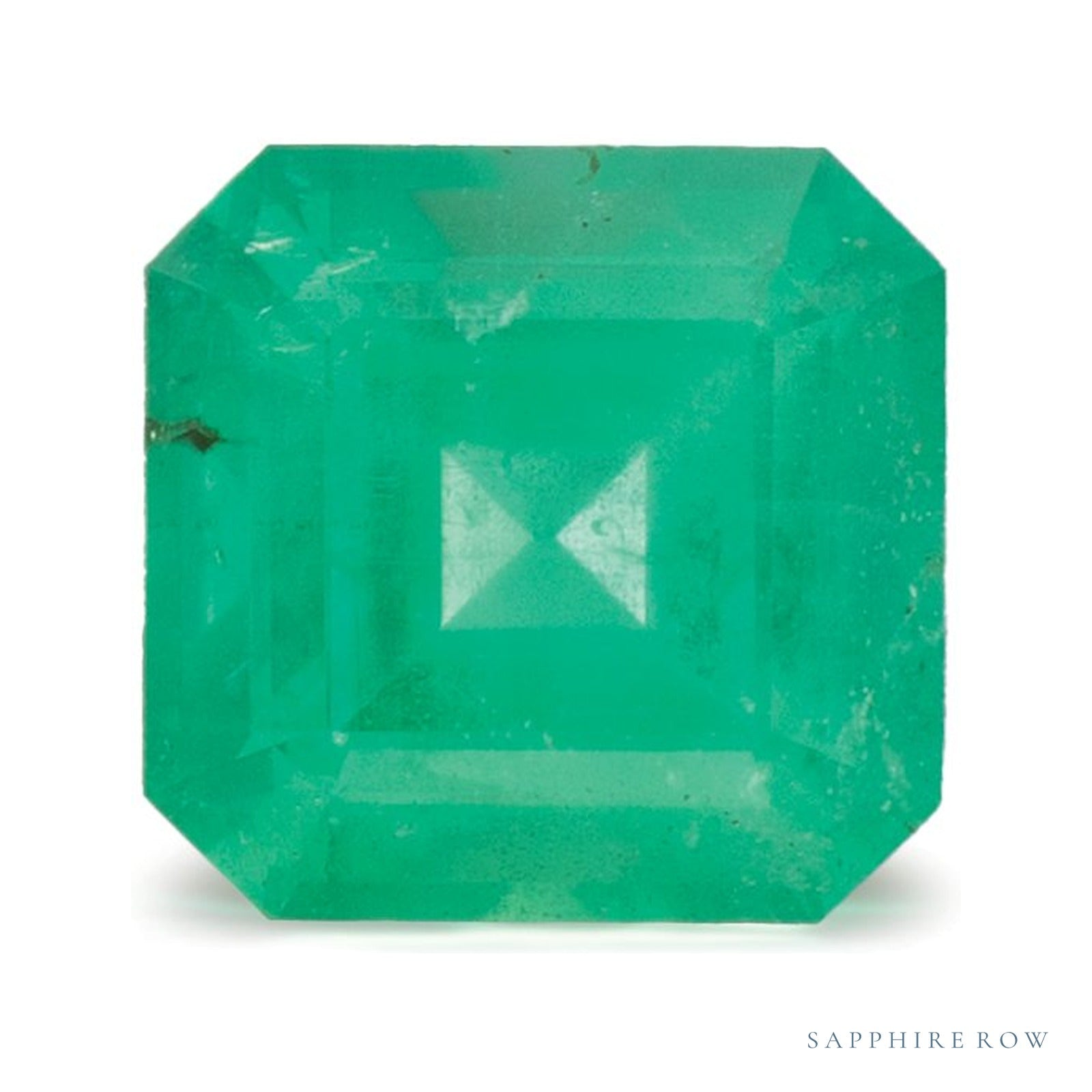 1.25 ct natural green emerald from Zambia, asscher cut | Sapphire Row · cut4