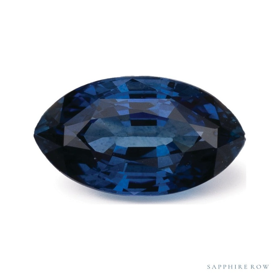 1.24 ct natural blue sapphire from Sri Lanka, marquise cut | Sapphire Row · cut7