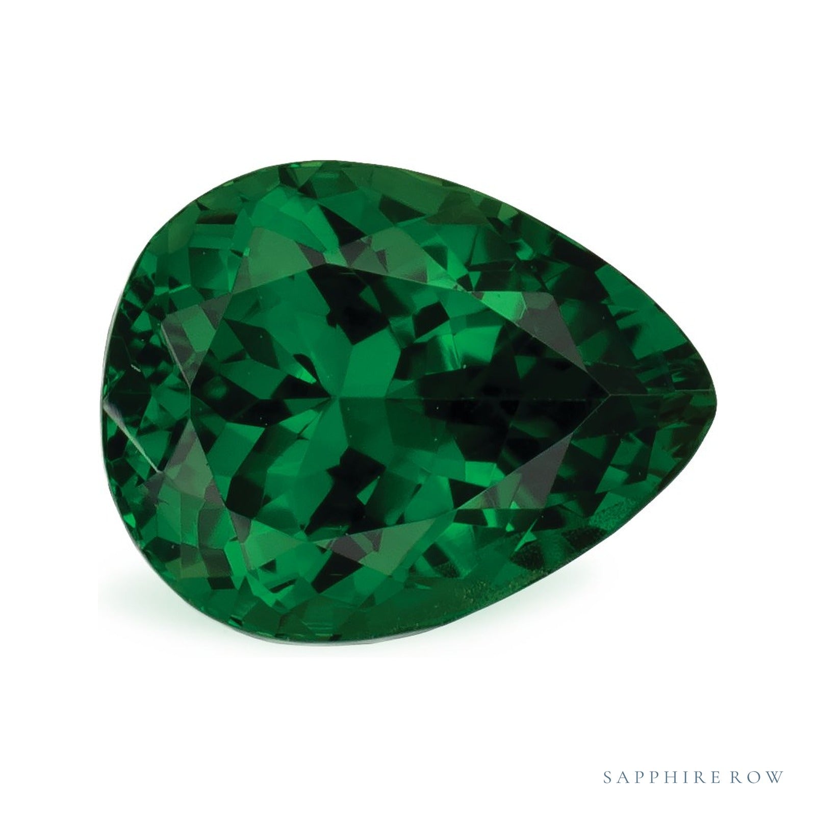 1.24 ct natural green tsavorite garnet from Kenya, pear cut | Sapphire Row · cut4