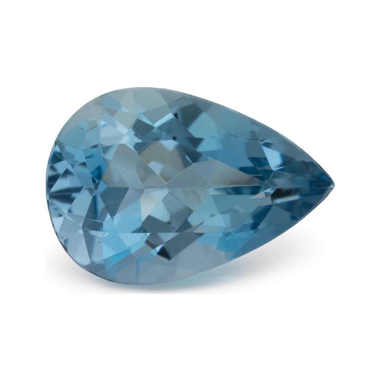 1.22 ct natural blue aquamarine from Madagascar, pear cut | Sapphire Row · cut7