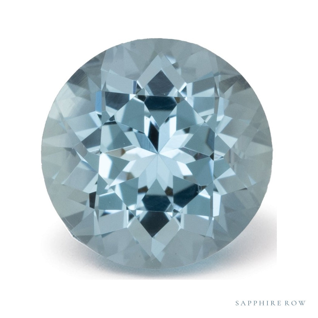 1.21 ct natural blue aquamarine from Mozambique, round cut | Sapphire Row · cut4 · cut5
