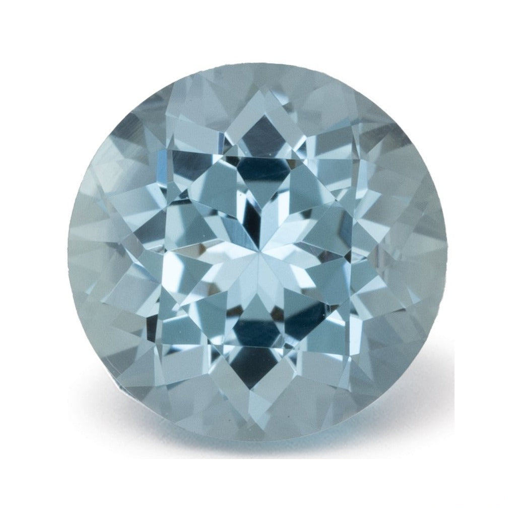 1.21 ct natural blue aquamarine from Mozambique, round cut | Sapphire Row · cut7