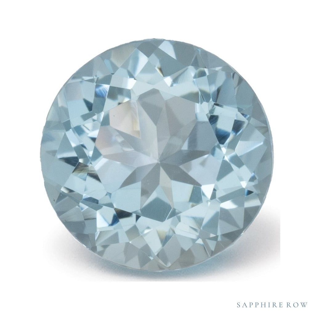 1.20 ct natural blue aquamarine from Mozambique, round cut | Sapphire Row · cut4 · cut5