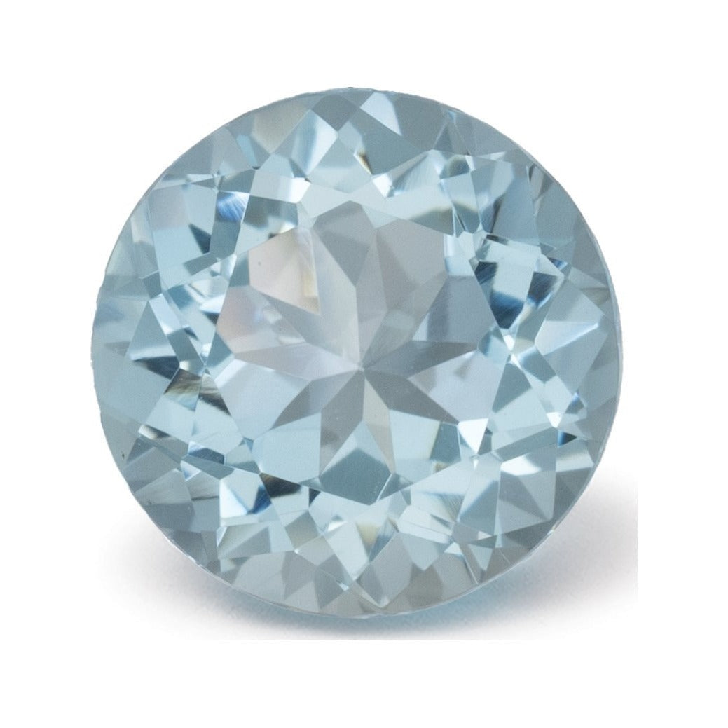 1.20 ct natural blue aquamarine from Mozambique, round cut | Sapphire Row · cut7