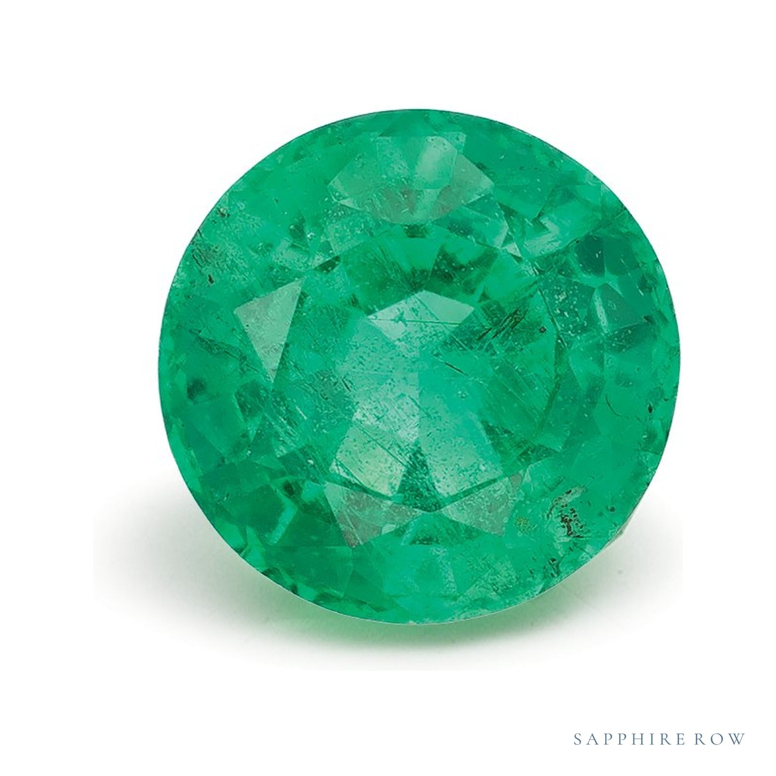 1.20 ct natural green emerald from Zambia, round cut | Sapphire Row · cut4