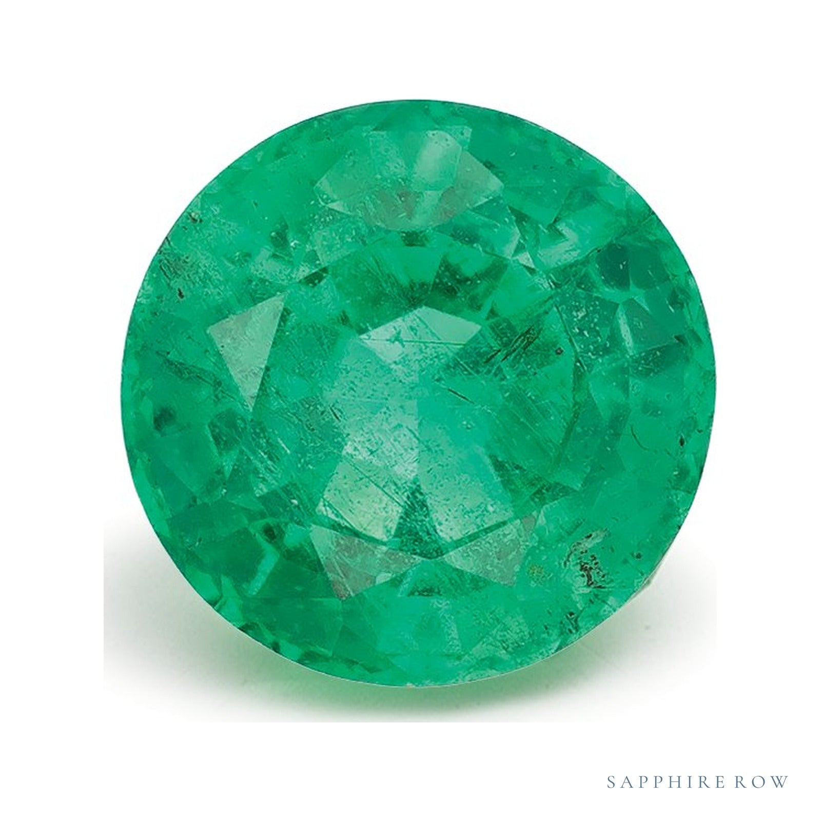 1.20 ct natural green emerald from Zambia, round cut | Sapphire Row · cut4