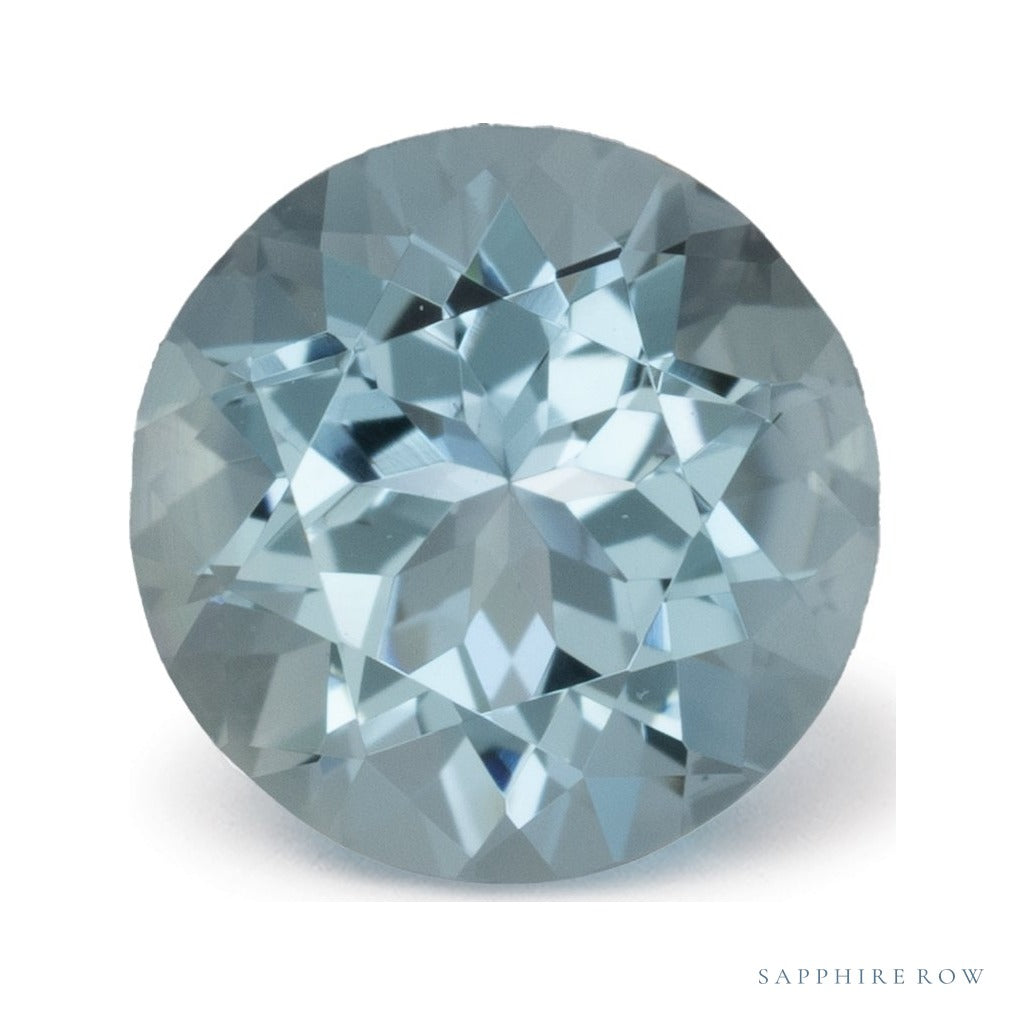 1.18 ct natural blue aquamarine from Mozambique, round cut | Sapphire Row · cut4 · cut5