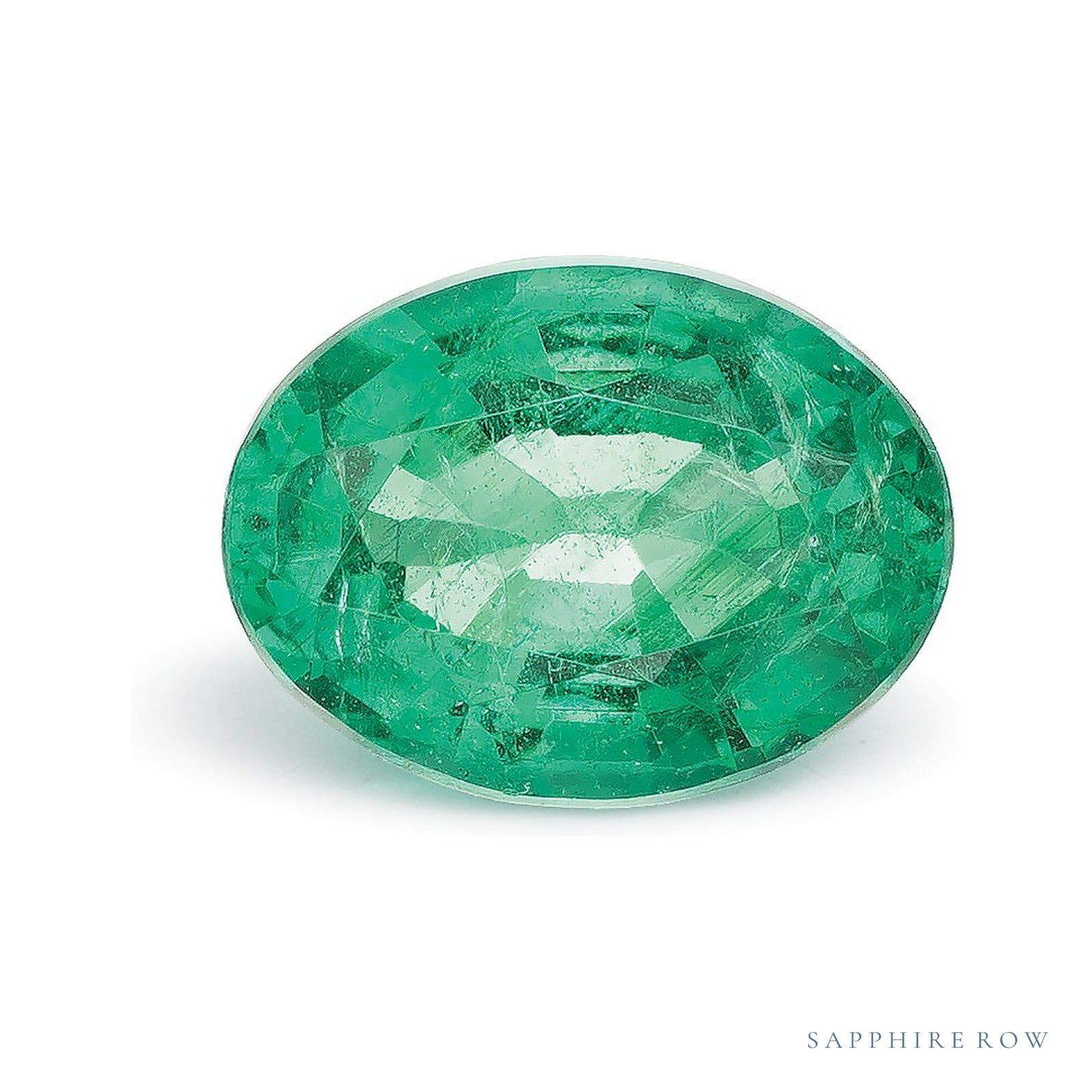1.17 ct natural green emerald from Zambia, oval cut | Sapphire Row · cut4