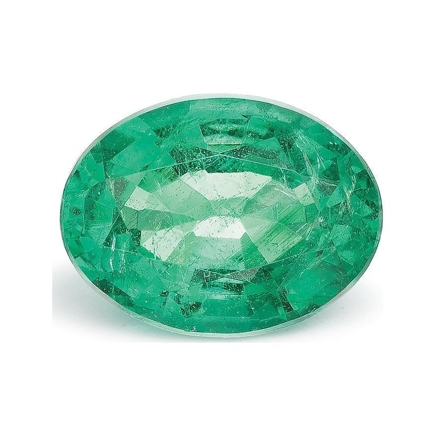1.17 ct natural green emerald from Zambia, oval cut | Sapphire Row · cut7