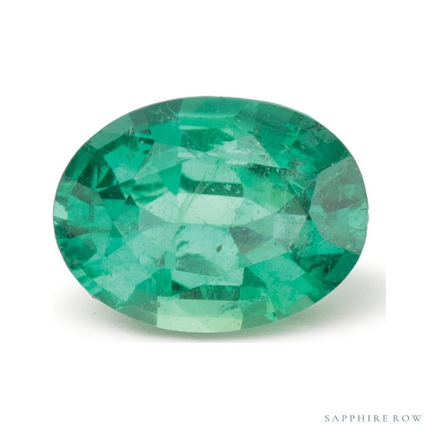 1.17 ct natural green emerald from Zambia, oval cut | Sapphire Row · cut7