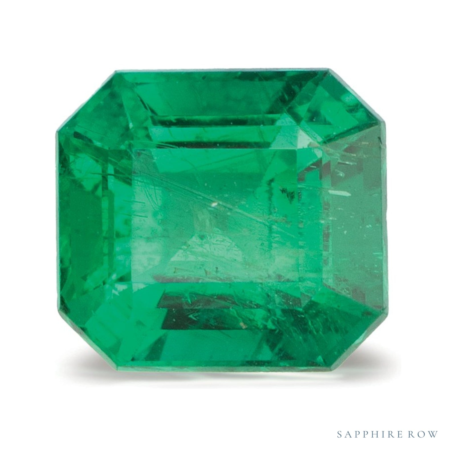 1.17 ct natural green emerald from Zambia, asscher cut | Sapphire Row · cut4