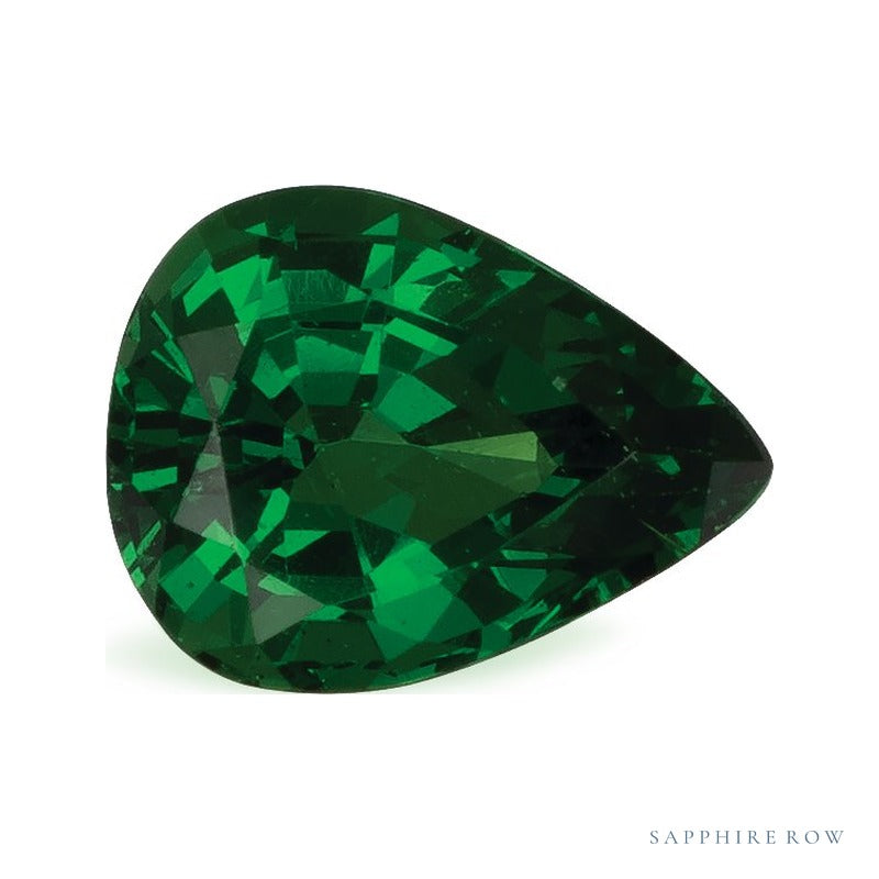 1.17 ct natural green tsavorite garnet from Tanzania, pear cut | Sapphire Row · cut7