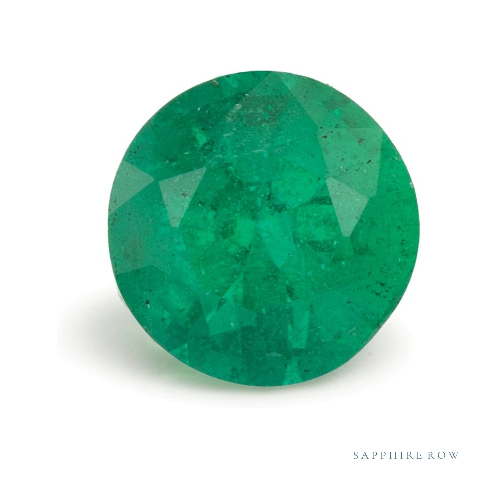 1.16 ct natural green emerald from Zambia, round cut | Sapphire Row · cut4