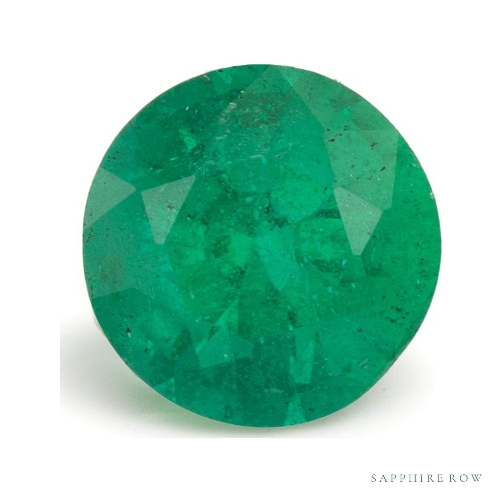 1.16 ct natural green emerald from Zambia, round cut | Sapphire Row · cut4