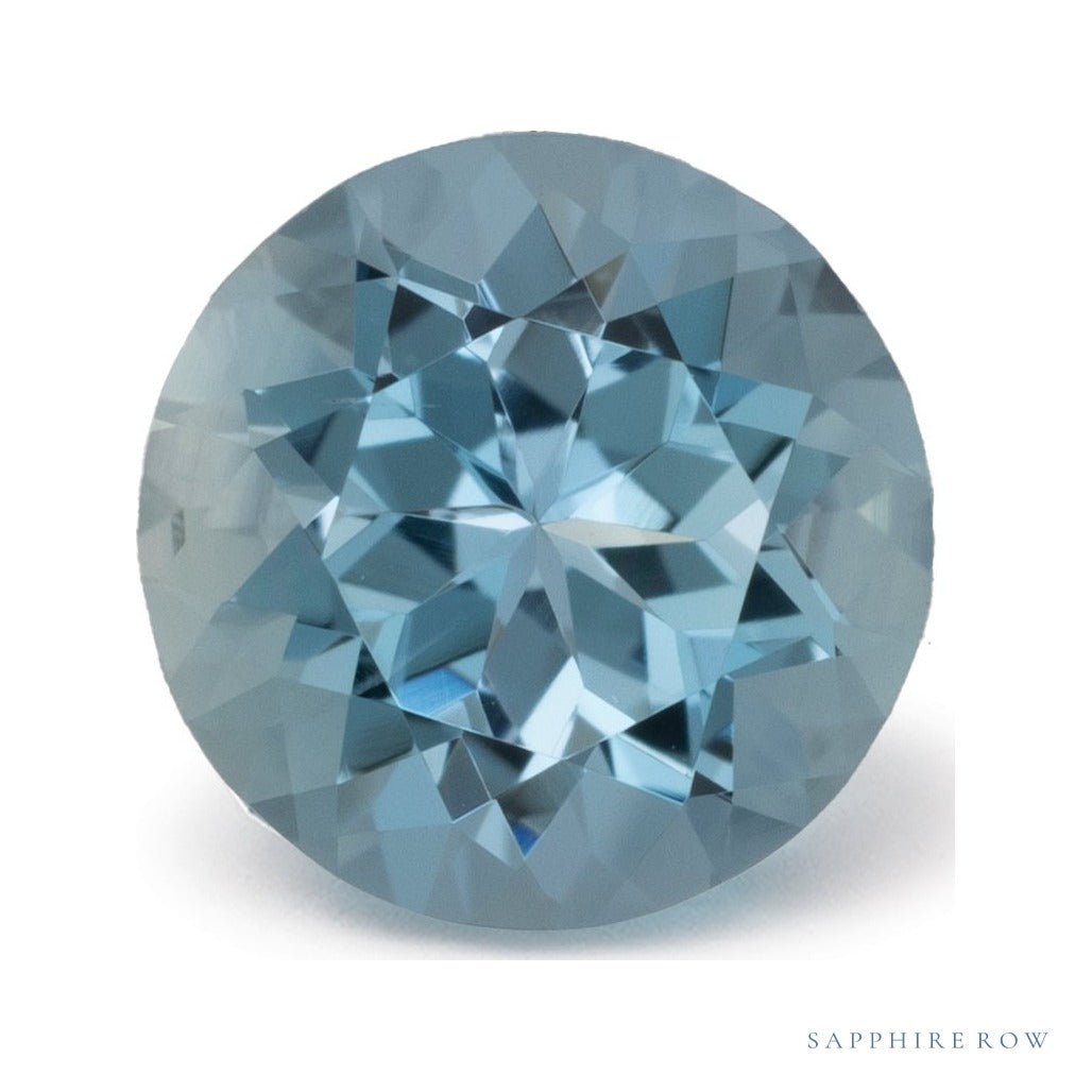 1.15 ct natural blue aquamarine from Mozambique, round cut | Sapphire Row · cut7
