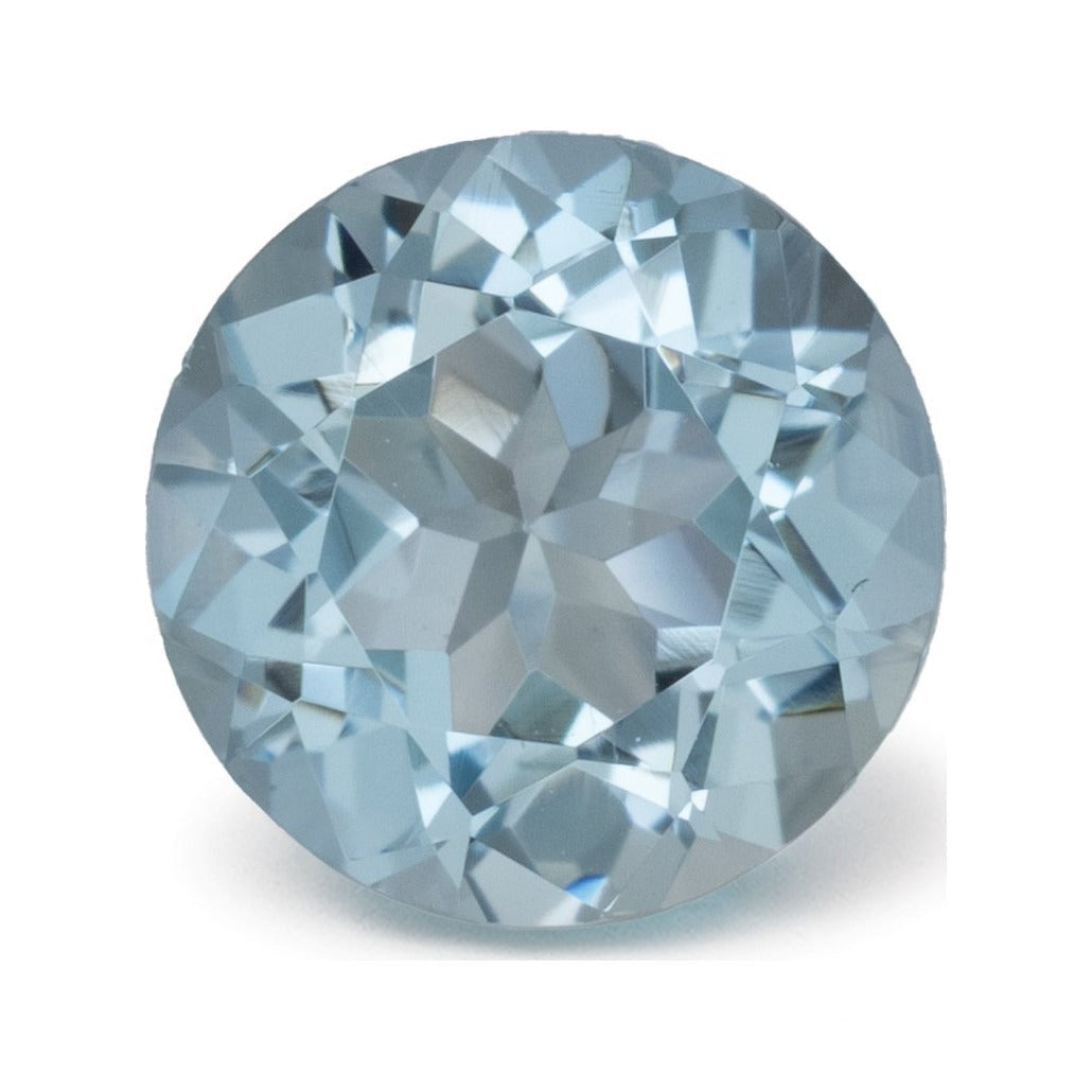 1.15 ct natural blue aquamarine from Mozambique, round cut | Sapphire Row · cut7