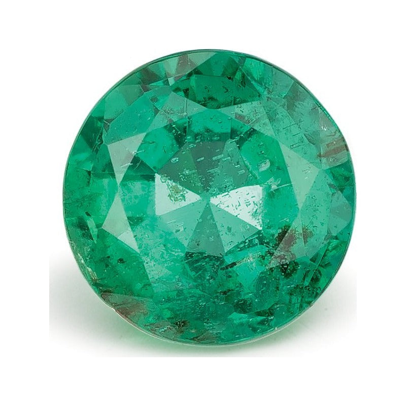 1.15 ct natural green emerald from Zambia, round cut | Sapphire Row · cut7