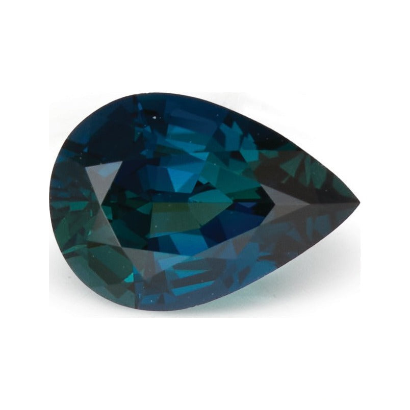 1.15 ct natural teal sapphire from Kenya, pear cut | Sapphire Row · cut7