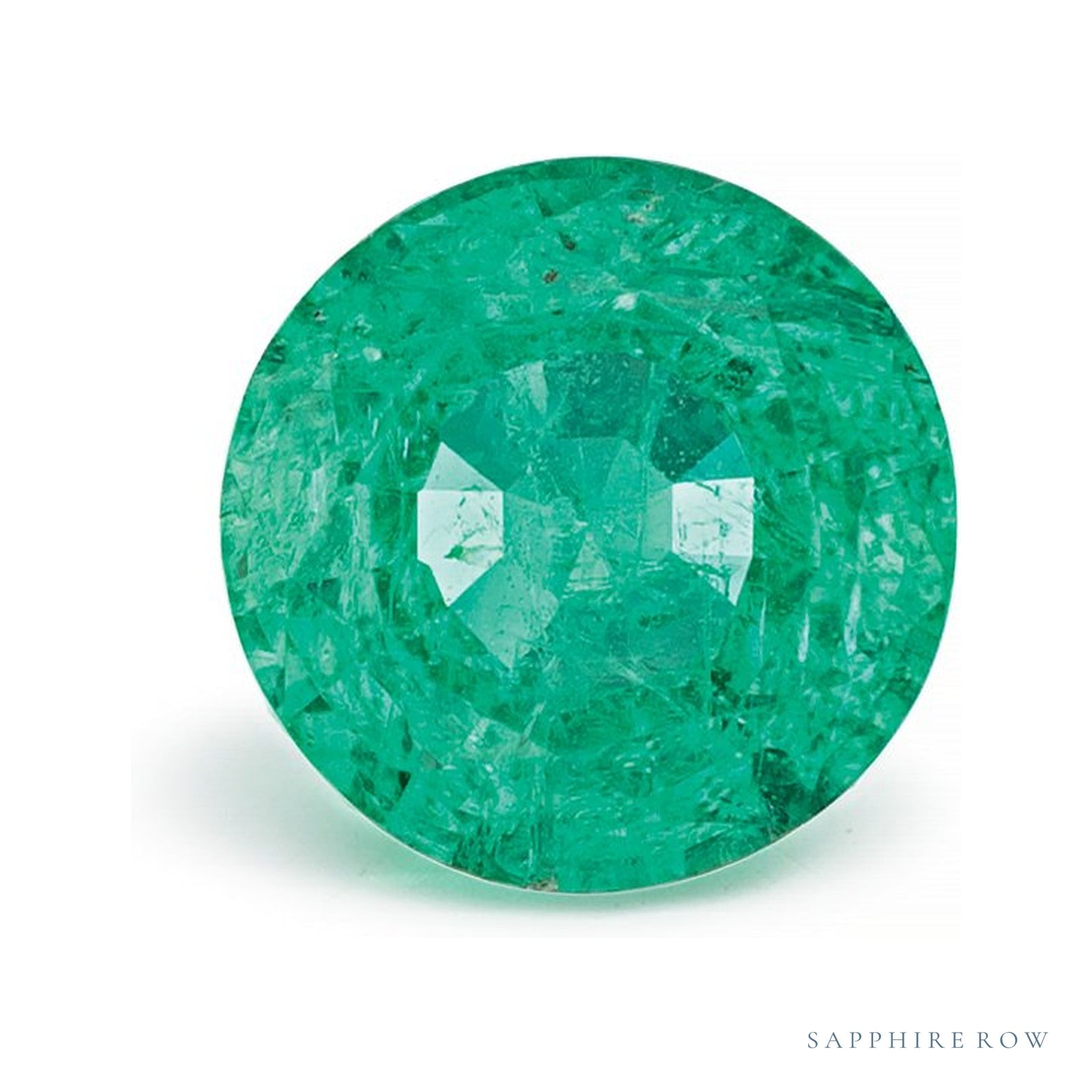 1.14 ct natural green emerald from Zambia, round cut | Sapphire Row · cut4