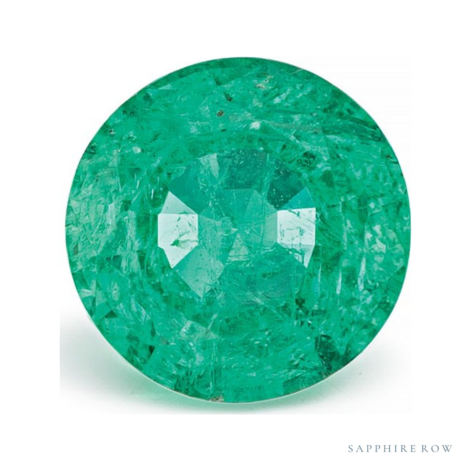 1.14 ct natural green emerald from Zambia, round cut | Sapphire Row · cut4