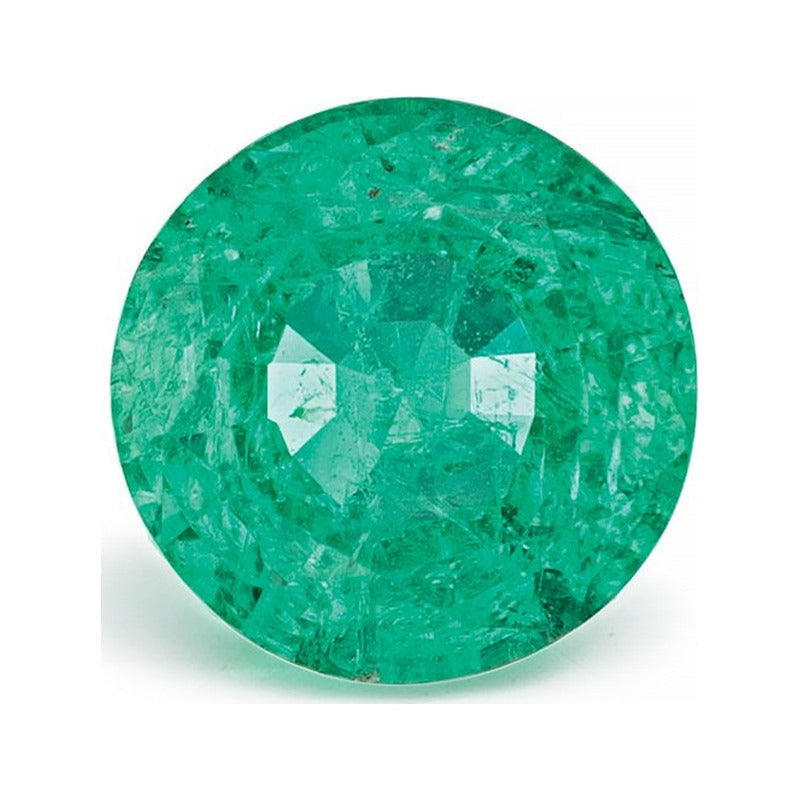 1.14 ct natural green emerald from Zambia, round cut | Sapphire Row · cut7