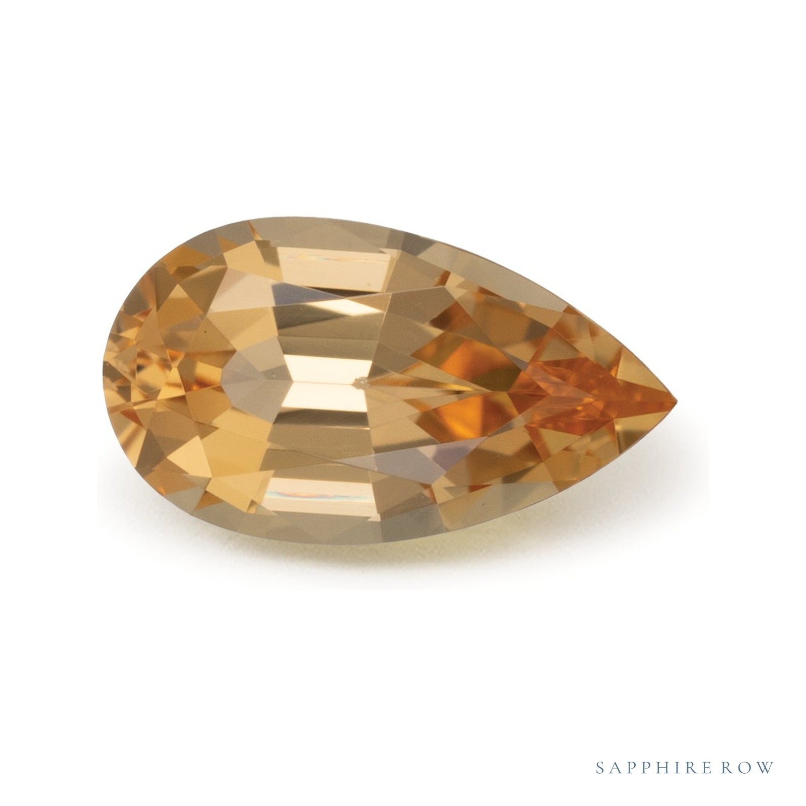 1.14 ct natural orange topaz from Brazil, pear cut | Sapphire Row · cut4