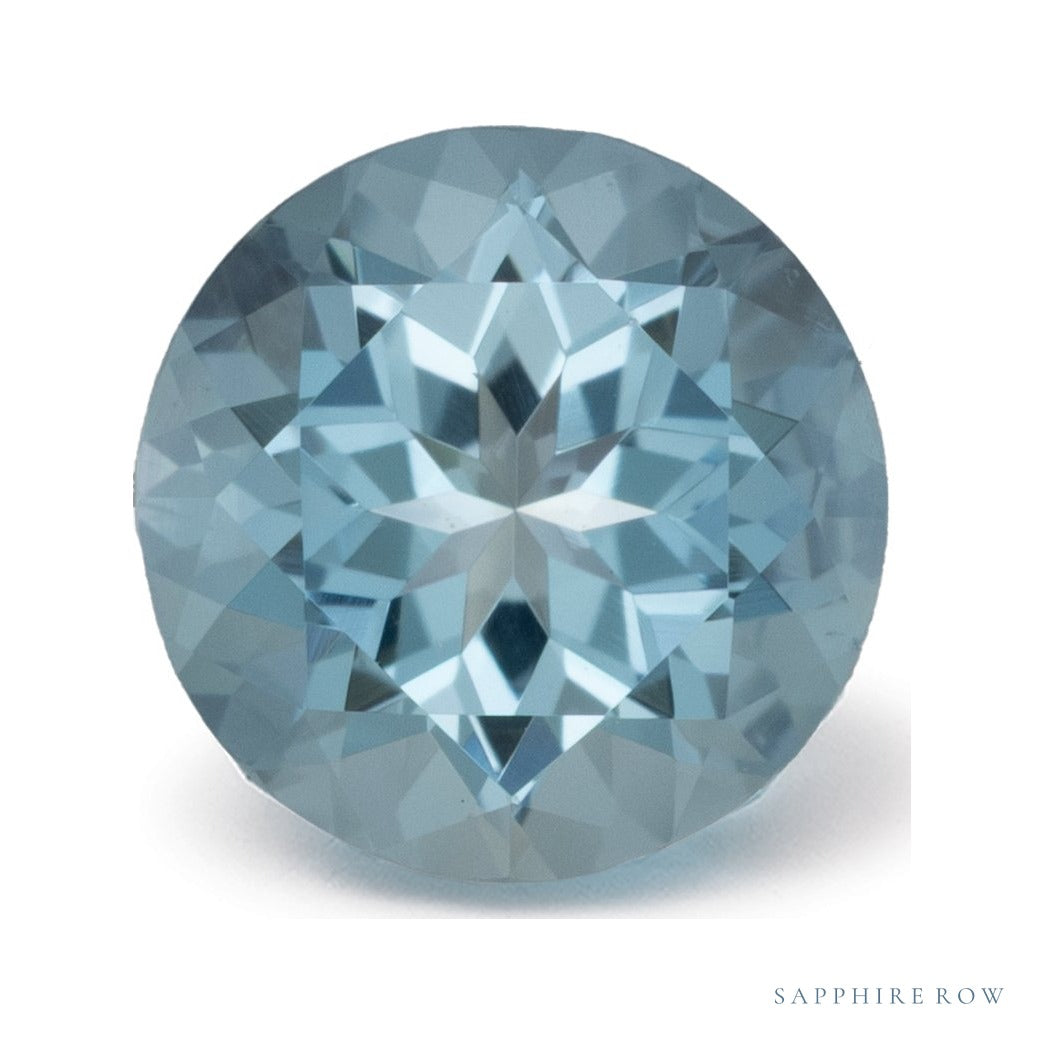 1.13 ct natural blue aquamarine from Mozambique, round cut | Sapphire Row · cut4 · cut5