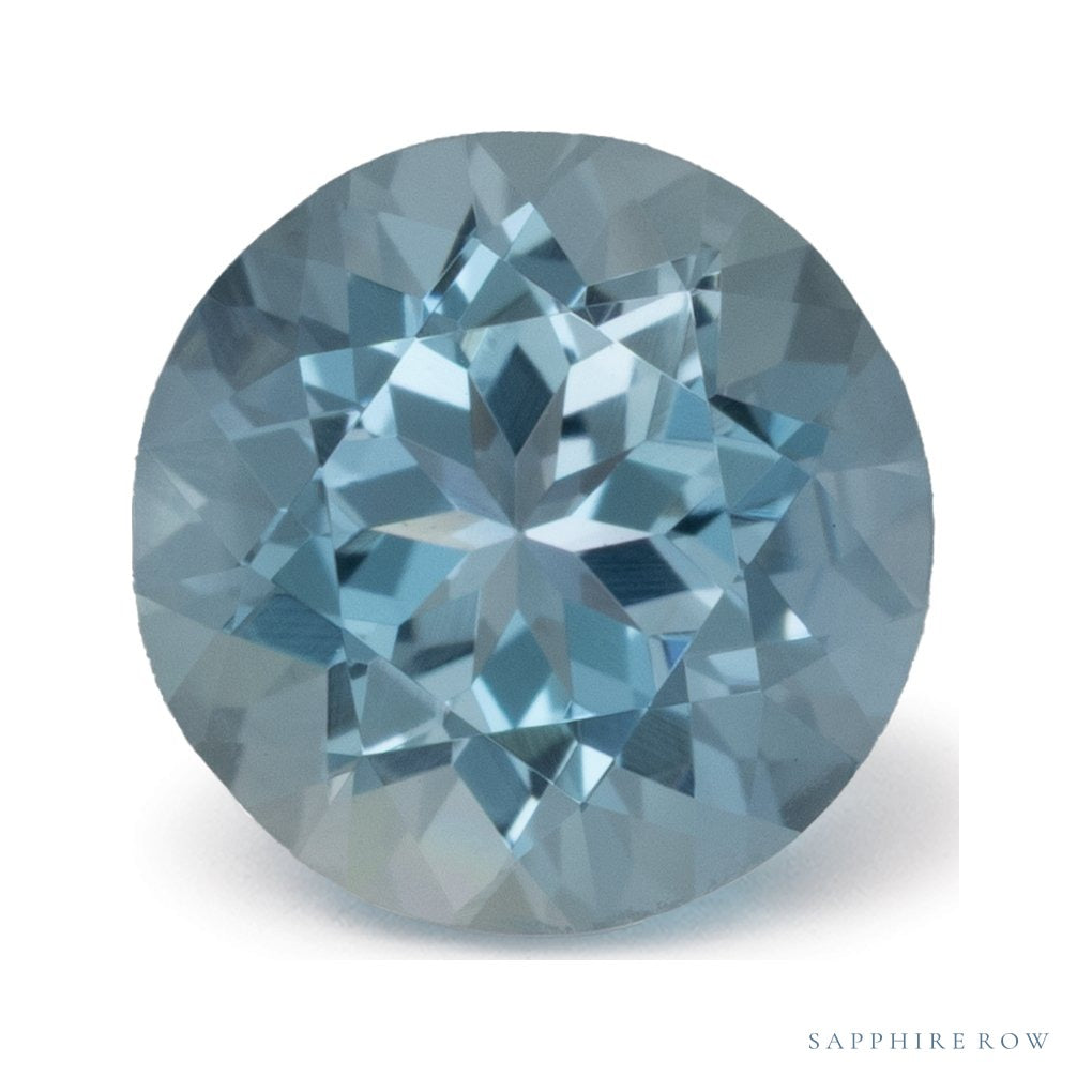 1.13 ct natural blue aquamarine from Mozambique, round cut | Sapphire Row · cut4 · cut5